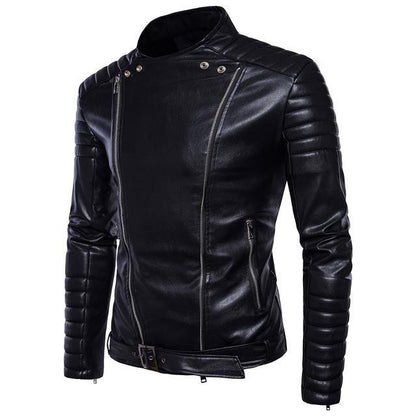 PU Leather Motorcycle Jacket men's clothing