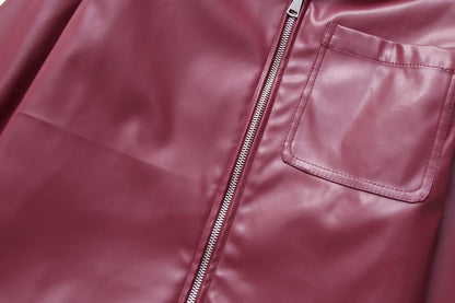 Cool And Wild Lapel Leather Biker's Leather Jacket apparel & accessories