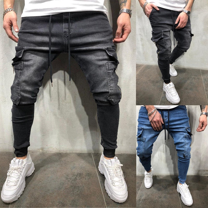 Casual sweatpants beam-leg jeans men's clothing