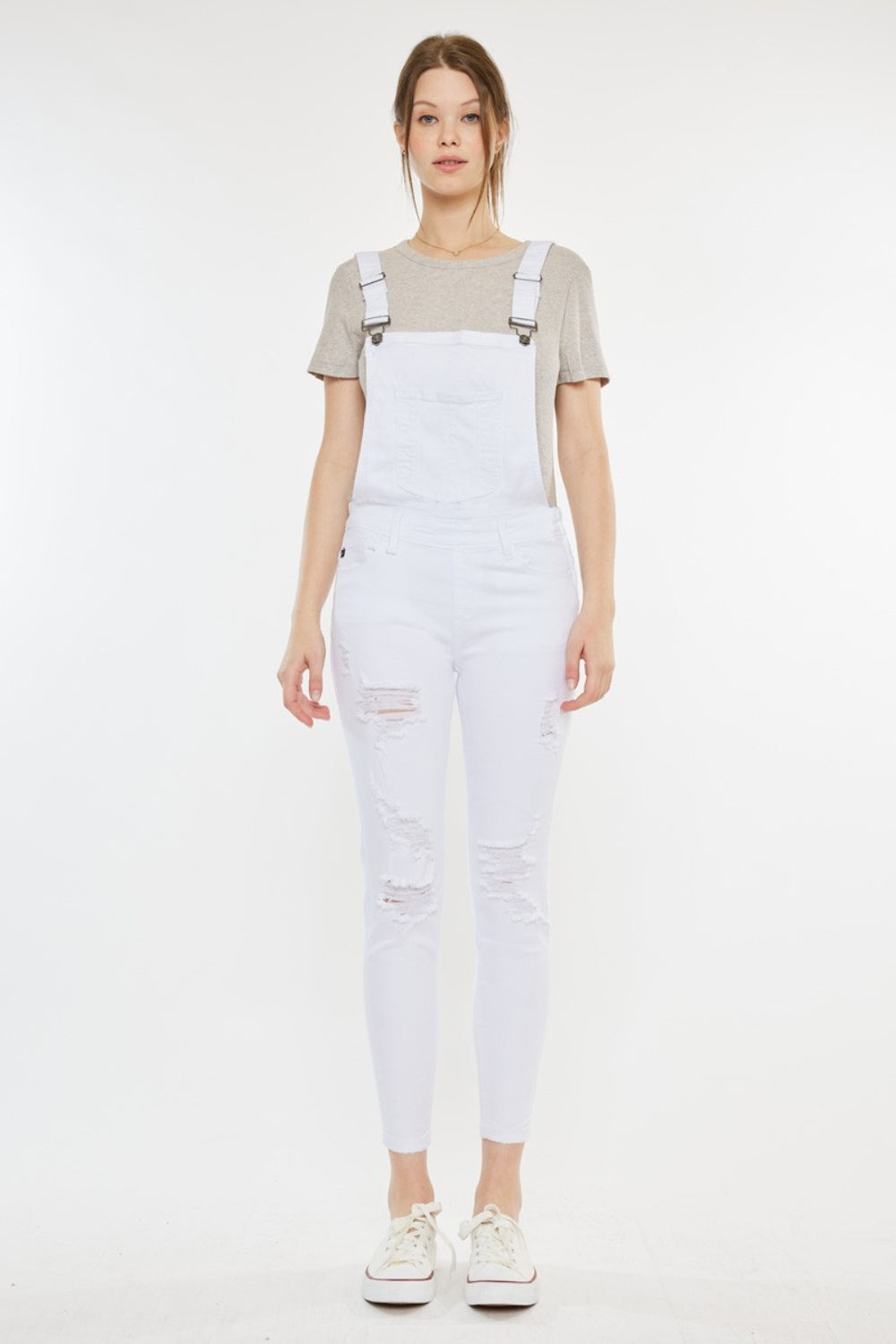 Kancan Distressed Skinny Denim Overalls Bottom wear