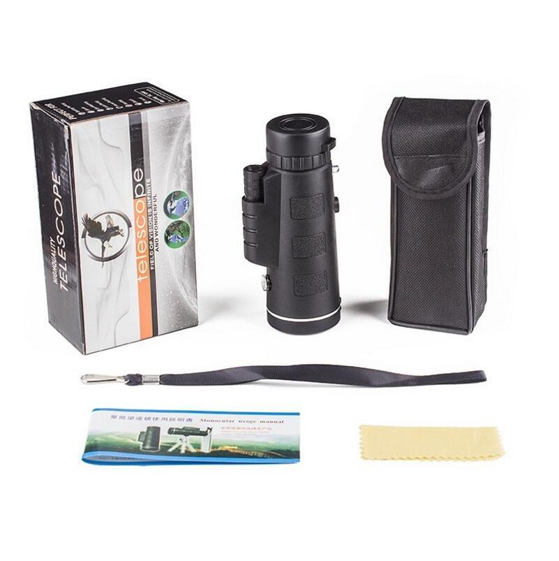 Compatible with Apple, Monocular Telescope Zoom Scope with Compass Phone Clip Tripod Gadgets