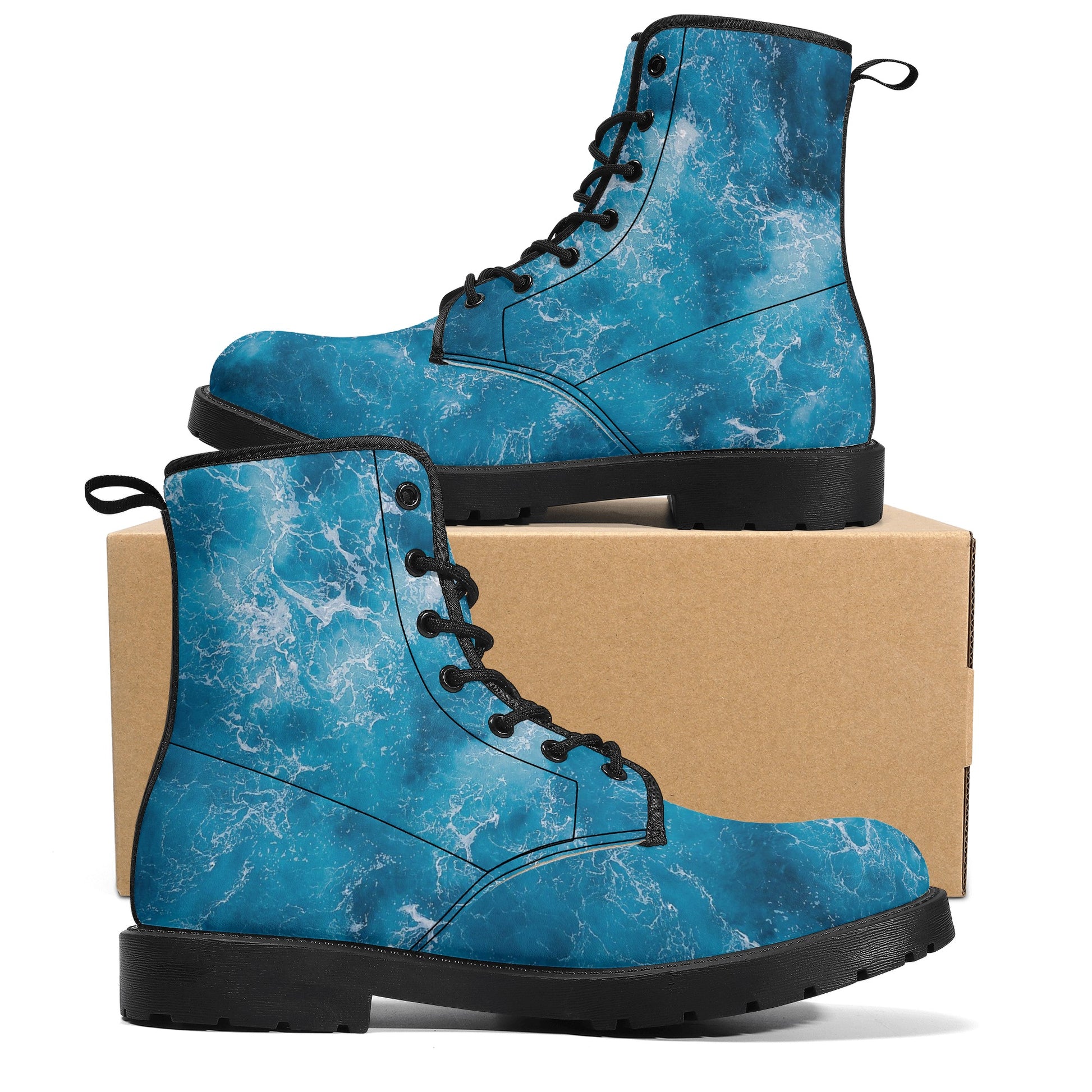 Womens Leather Boots - Custom Printed 