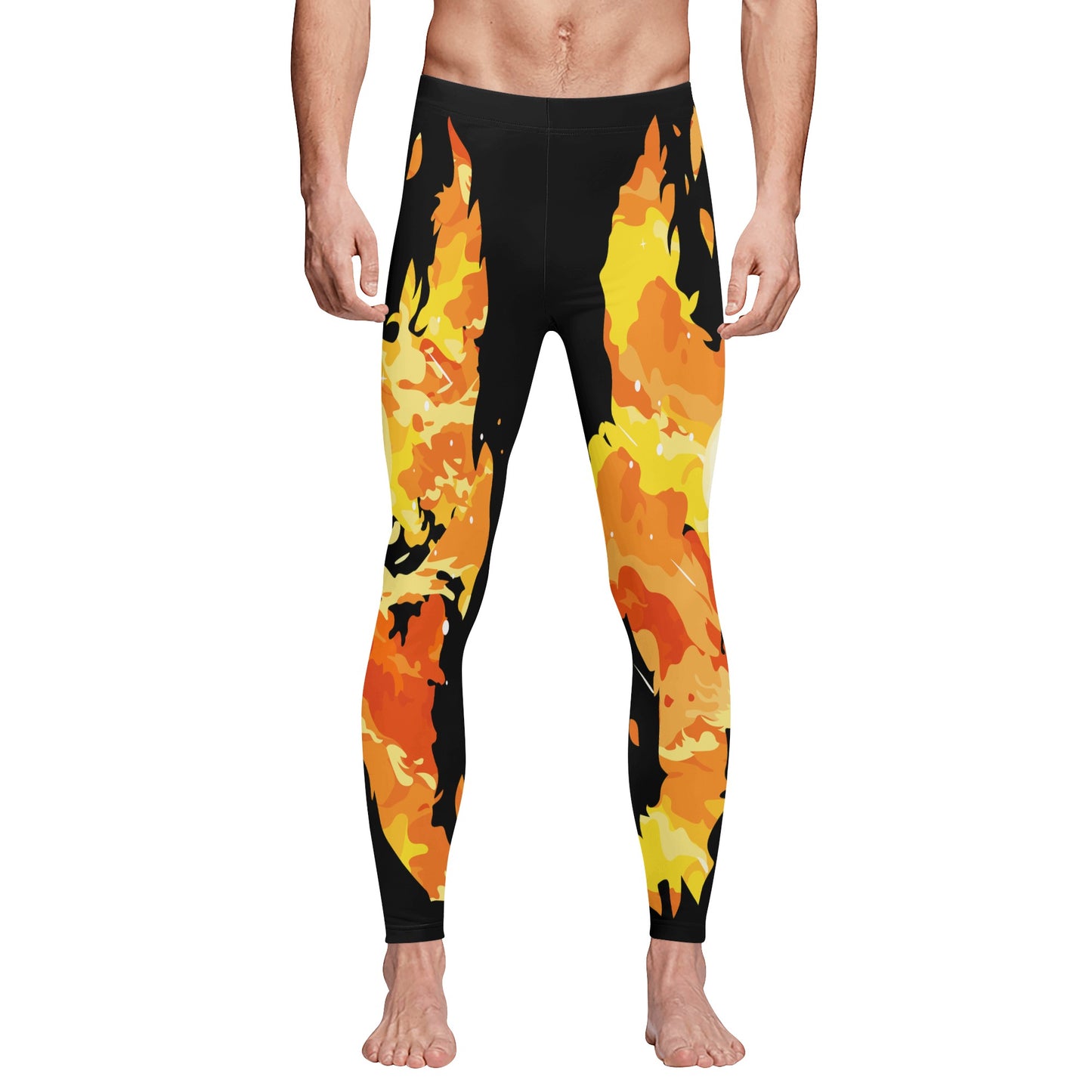 Mens Printed Sports Leggings & Running Tights 