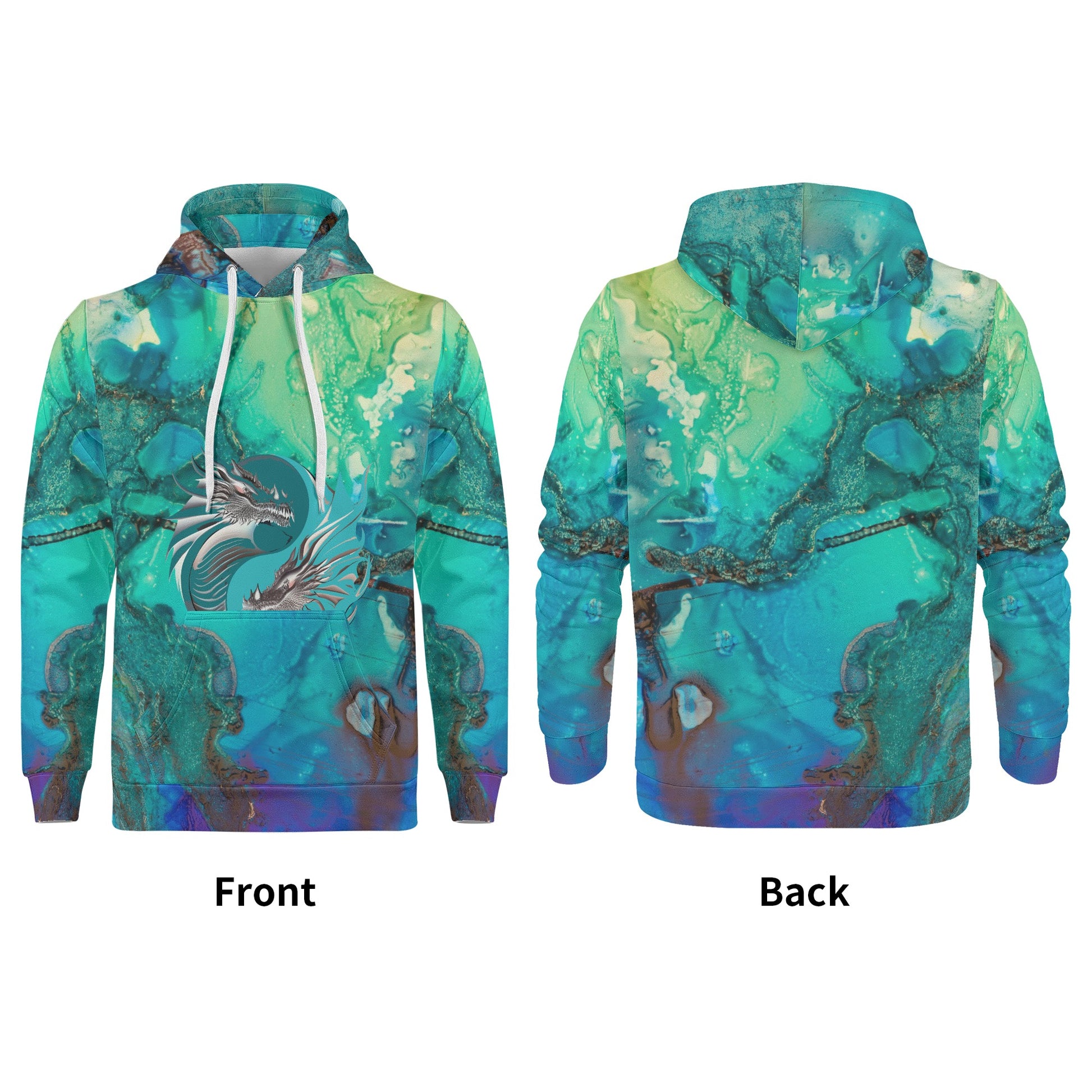 Mens Abstract art Print Basic Hoodie 