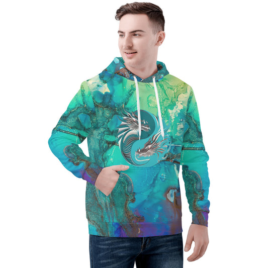 Mens Abstract Art Print Basic Hoodie 