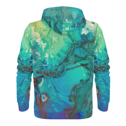 Mens Abstract Art Print Basic Hoodie 