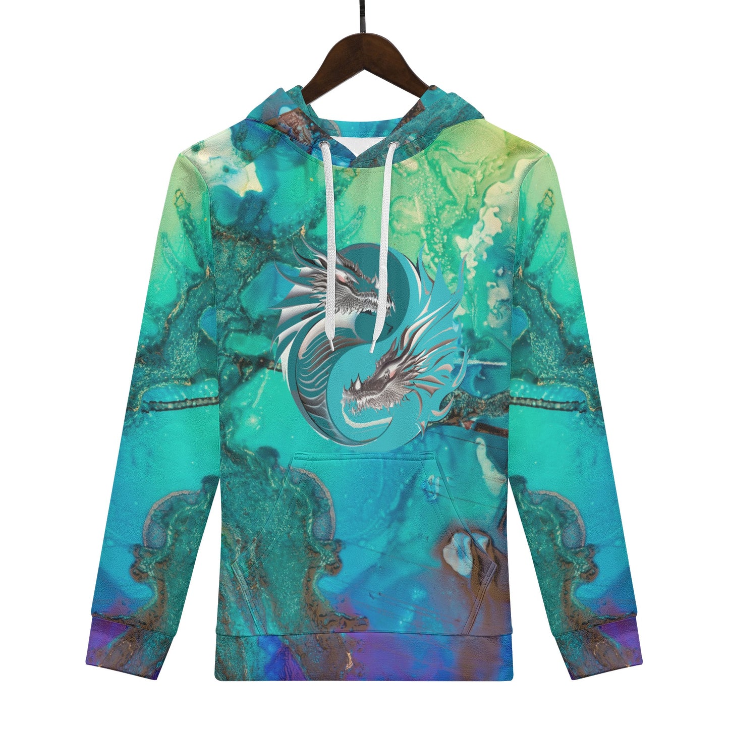 Mens Abstract Art Print Basic Hoodie 