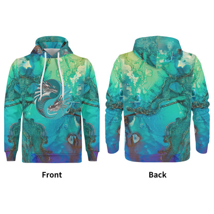 Mens Abstract Art Print Basic Hoodie 