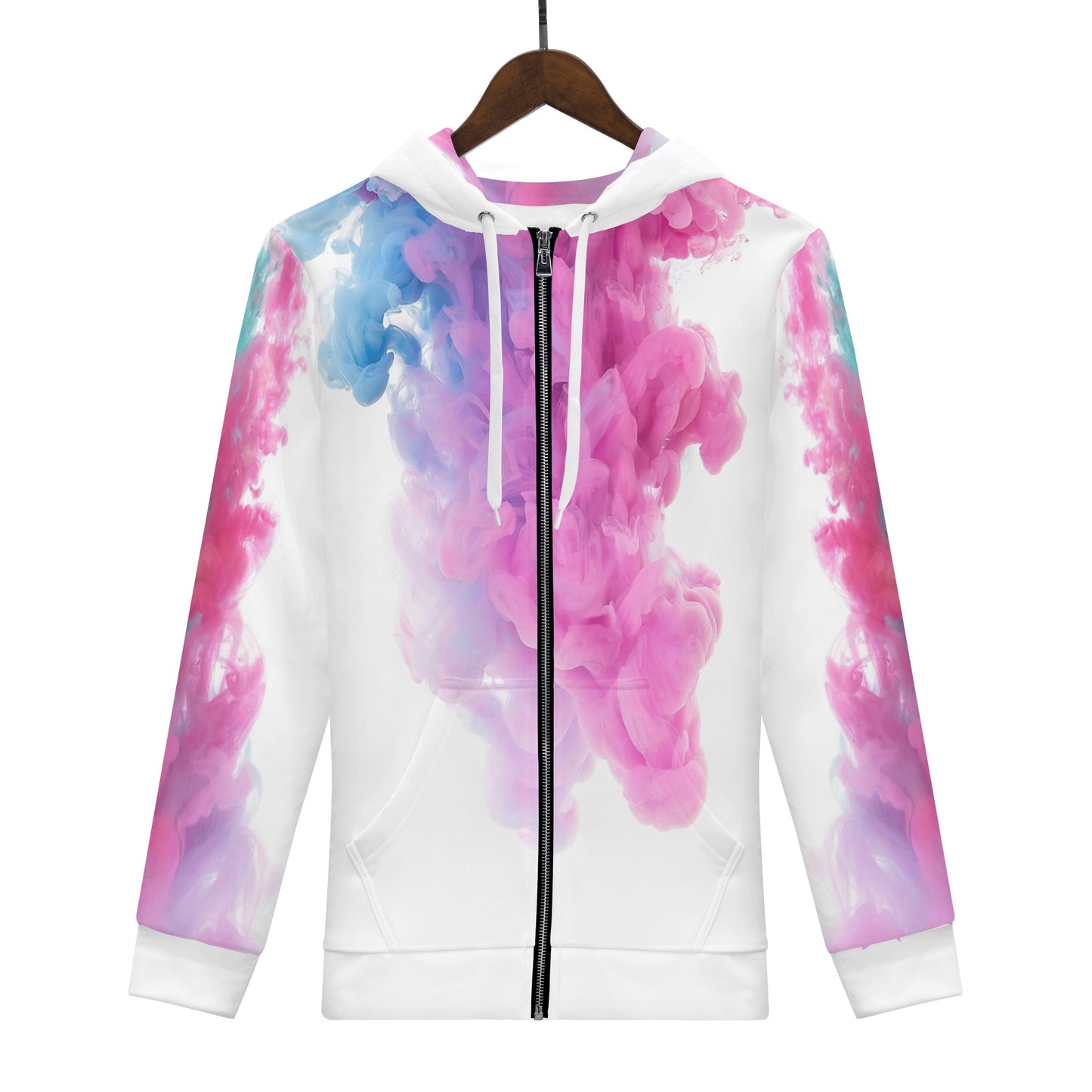 Womens Printed Zip Up Hoodie 