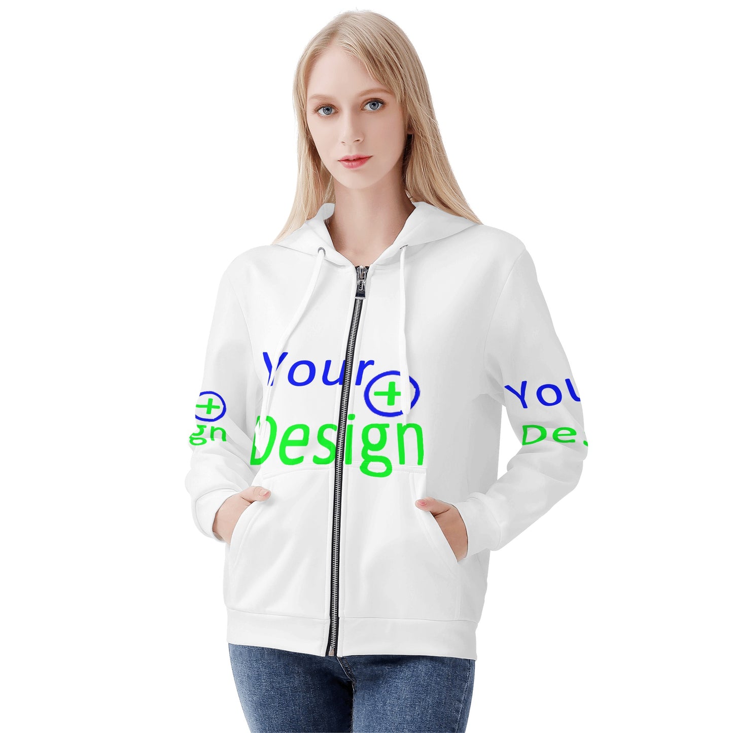 Womens All Over Print Zip Up Hoodie - Your design 