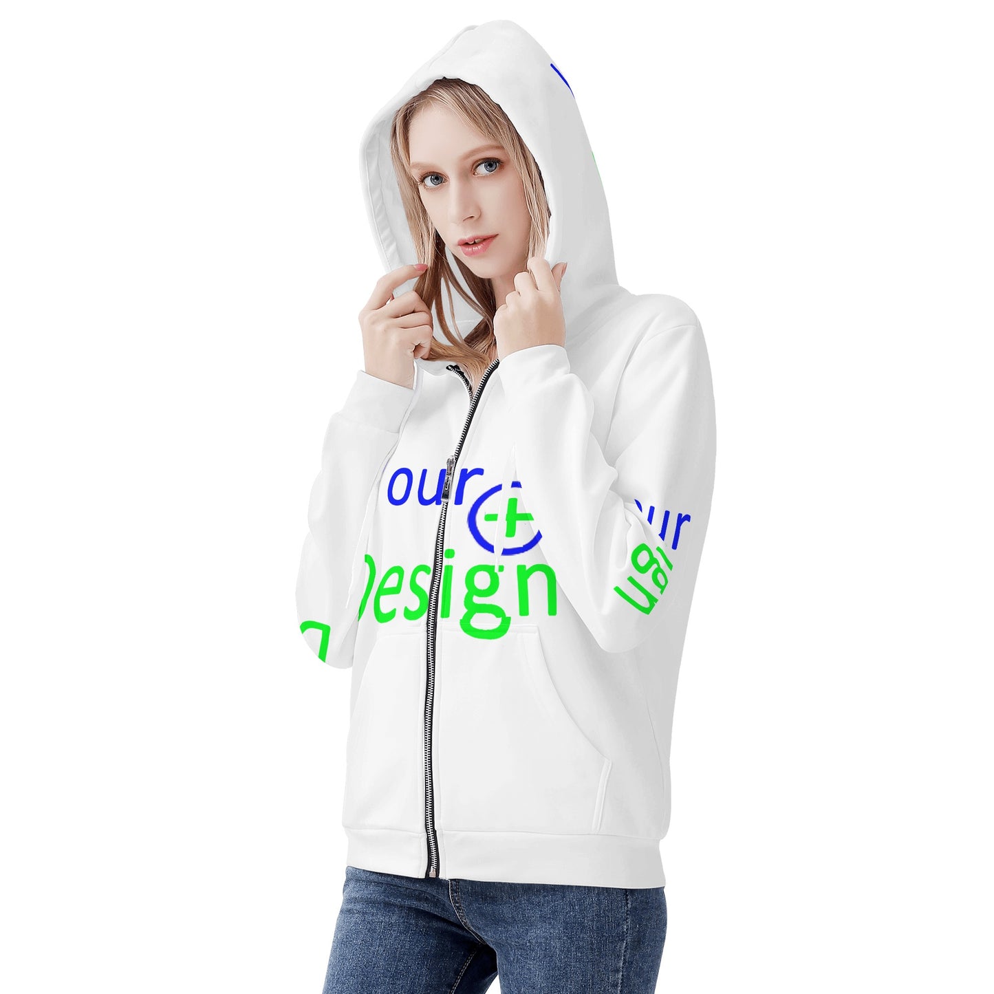 Womens All Over Print Zip Up Hoodie - Your design 