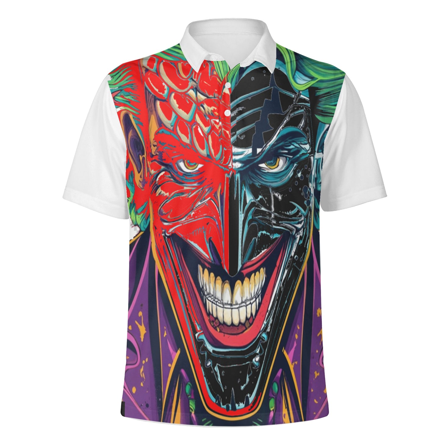 Mens Joker Print Polo Shirt 