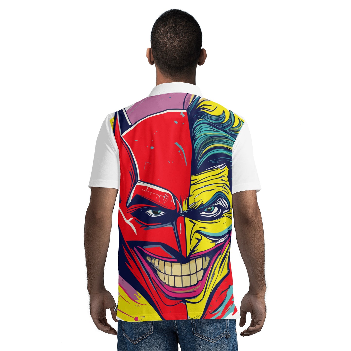 Mens Joker Print Polo Shirt 