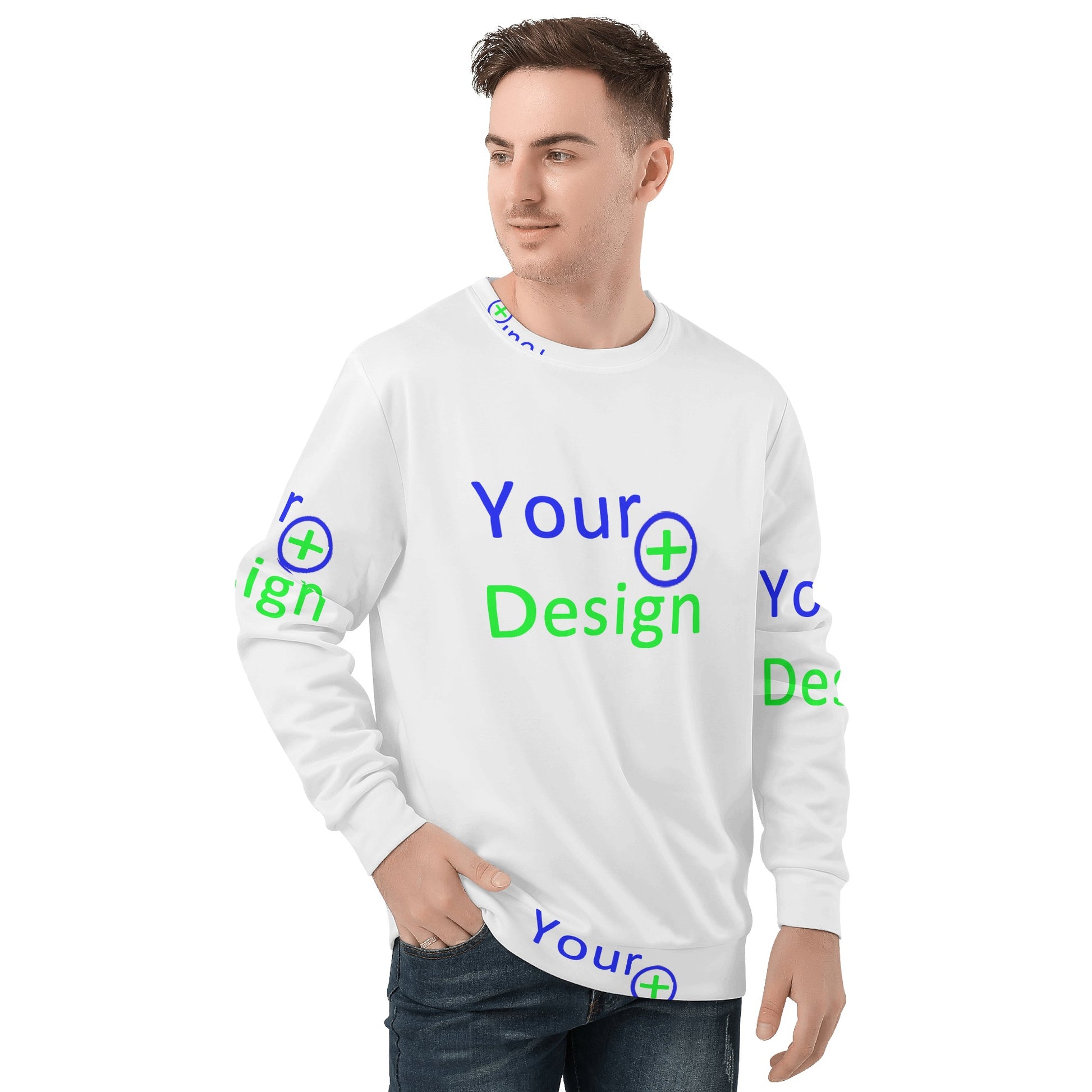 Mens All Over Print Crew Neck Sweatshirt--Your design 