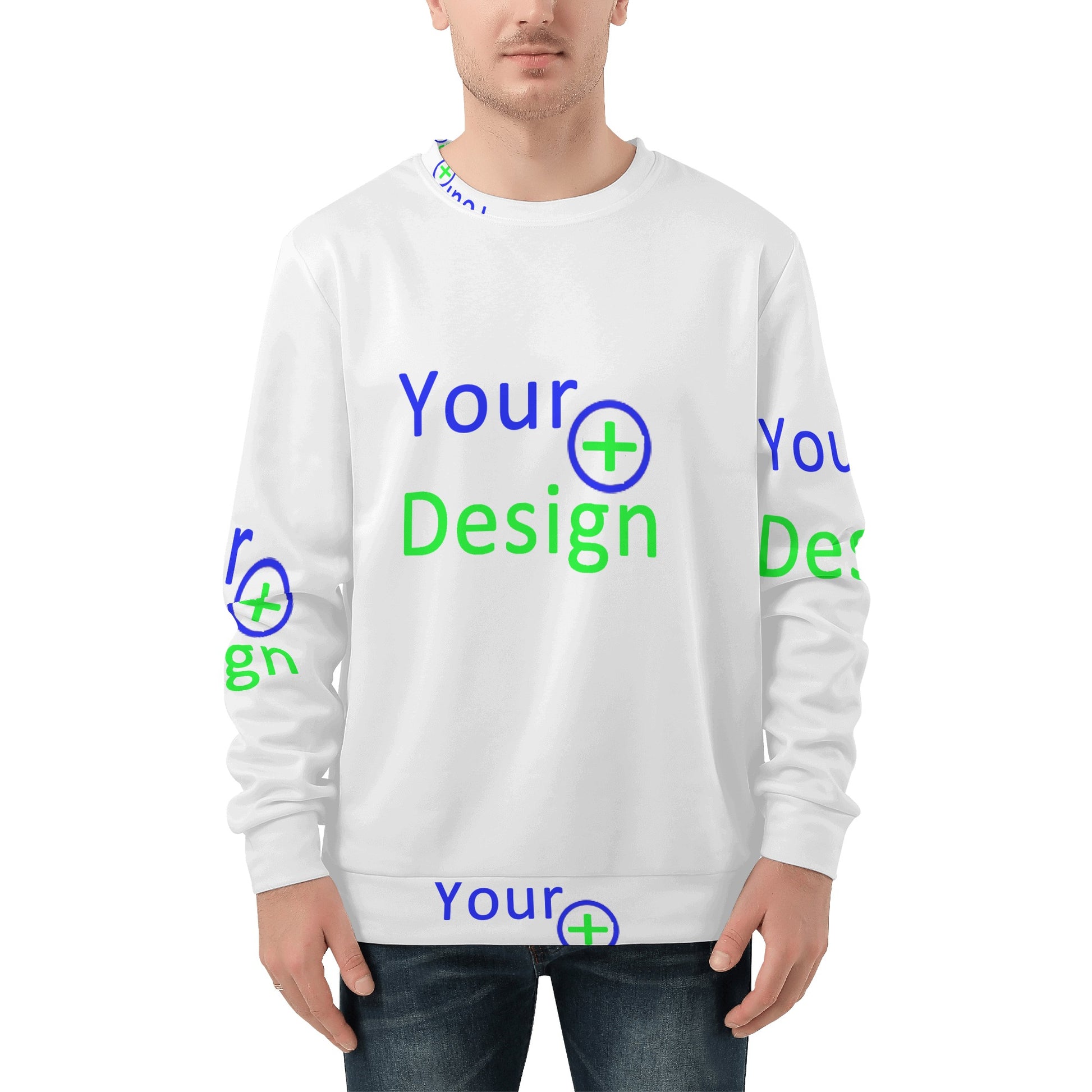 Mens All Over Print Crew Neck Sweatshirt--Your design 