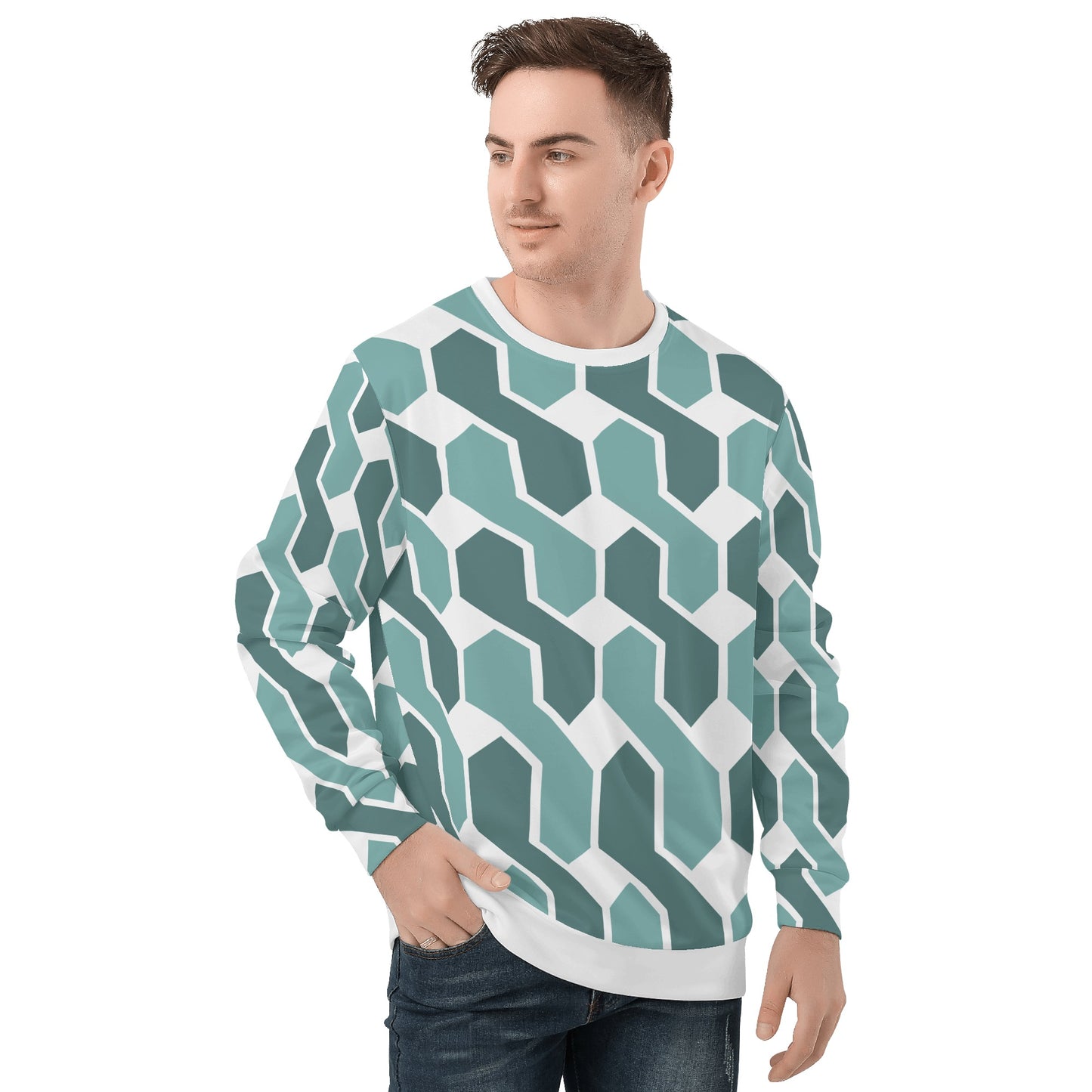 Mens Printed Crew Neck Sweatshirt 