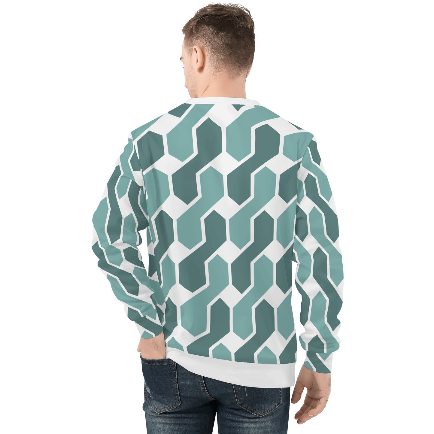 Mens Printed Crew Neck Sweatshirt 