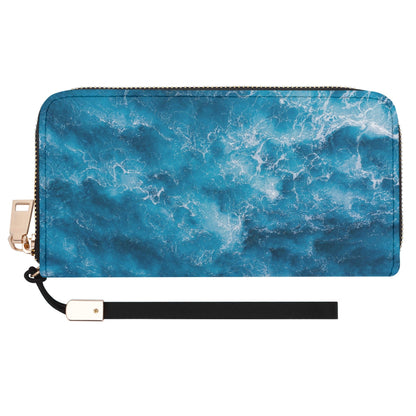 Leather Zipper Wristlet Wallet 