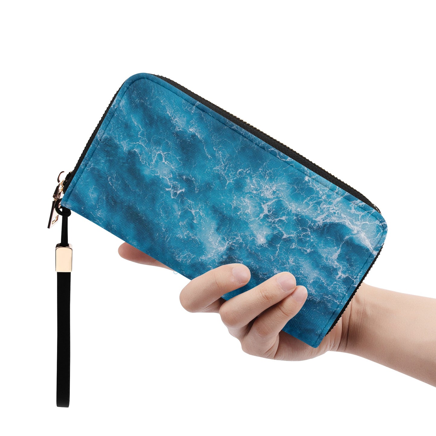 Leather Zipper Wristlet Wallet 