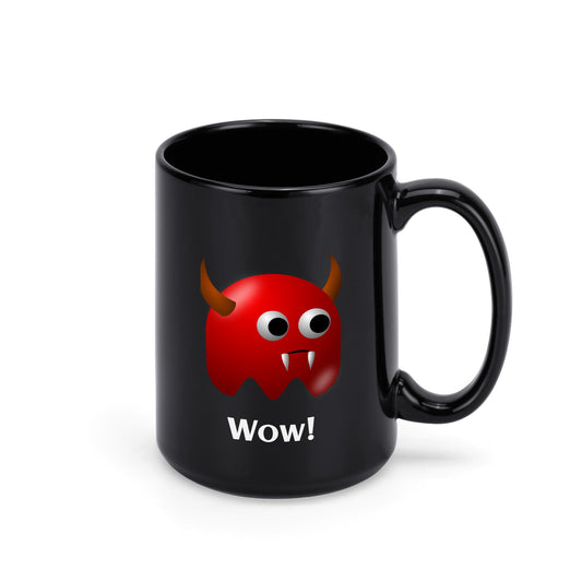 Black Ceramic Mug (15 oz)-Pacman 