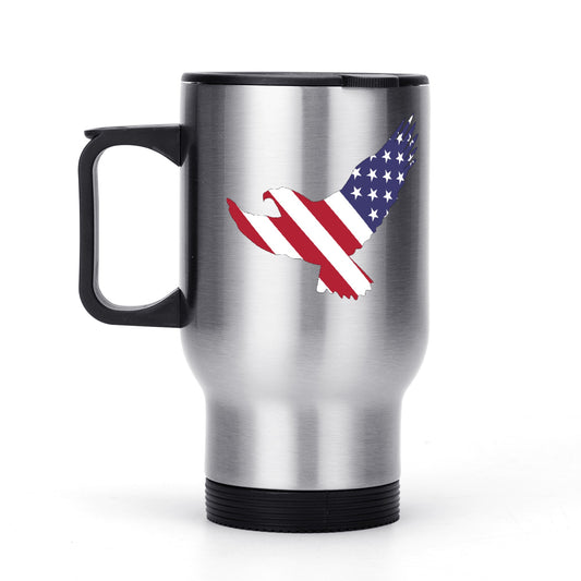 Stainless Steel Travel Coffee Mug (14 oz)-America 