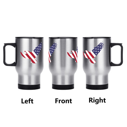 Stainless Steel Travel Coffee Mug (14 oz)-America 