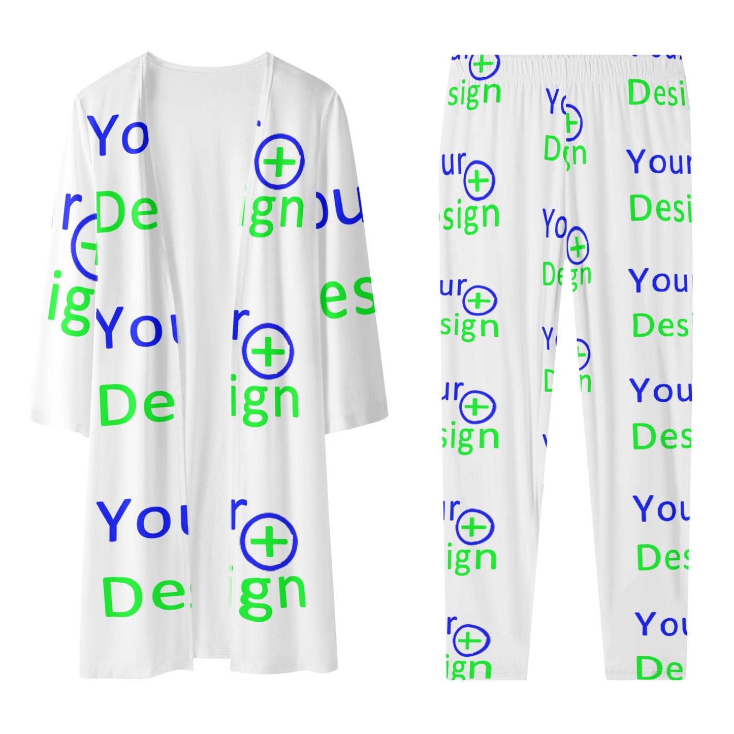 Womens Long Sleeve Cardigan and Leggings Sets-Custom Printed your design 