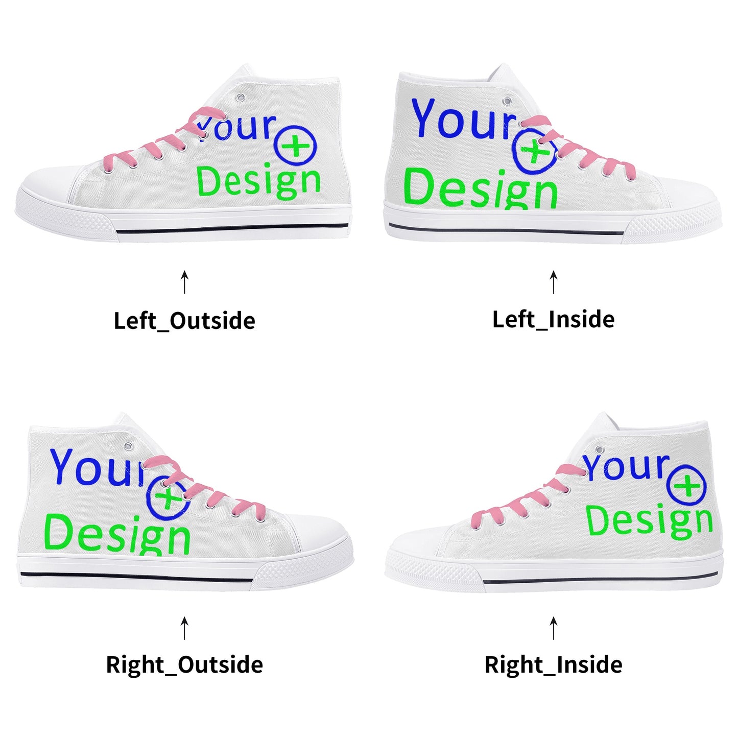 Womens Lightweight High Top Canvas Shoes- Design your shoes 