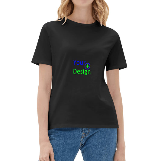 Womens Cotton Front & Back Printing T Shirt-Your Design 