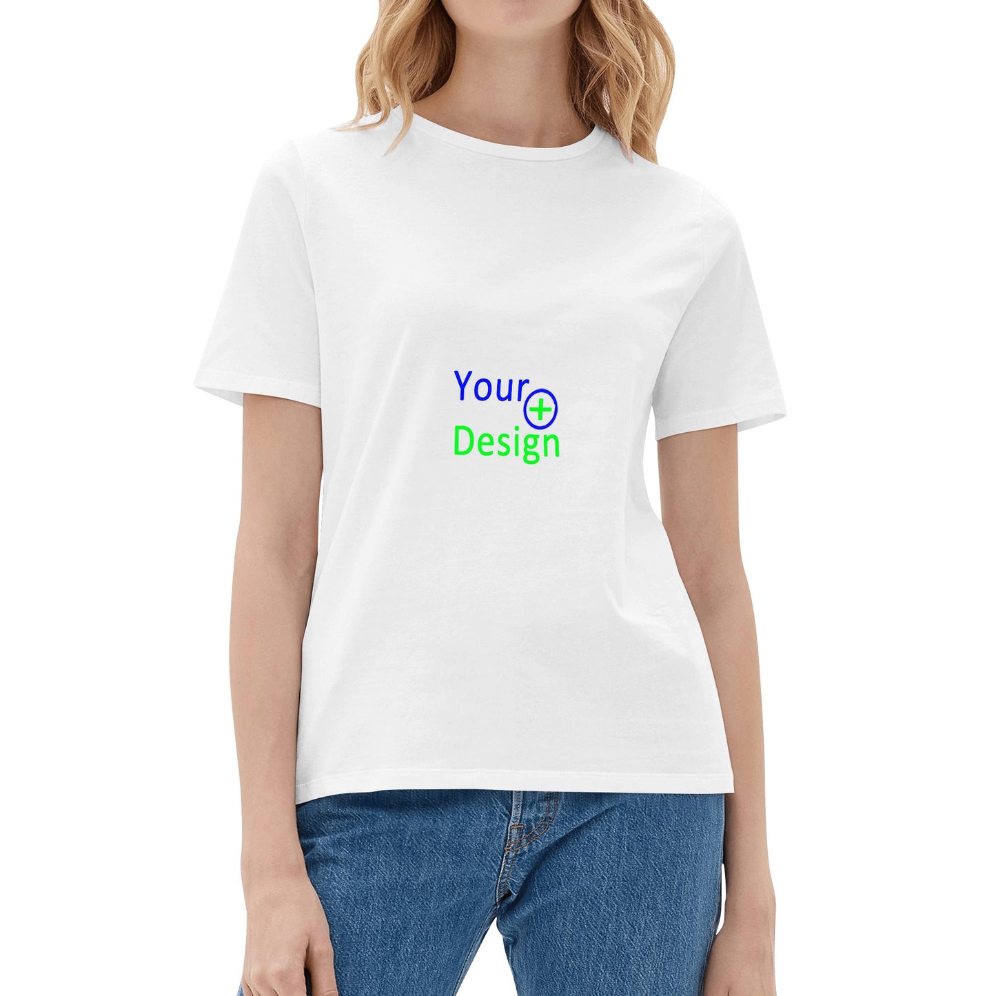 Womens Cotton Front & Back Printing T Shirt-Your Design 