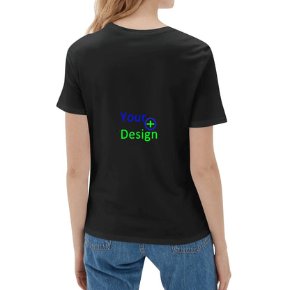 Womens Cotton Front & Back Printing T Shirt-Your Design 