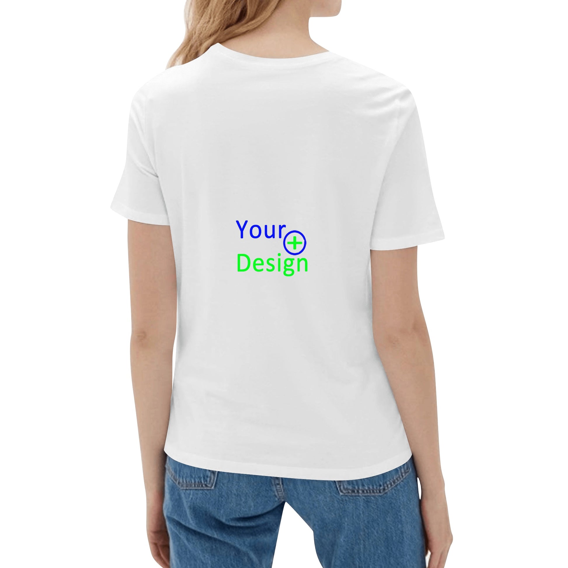 Womens Cotton Front & Back Printing T Shirt-Your Design 