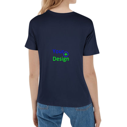 Womens Cotton Front & Back Printing T Shirt-Your Design 