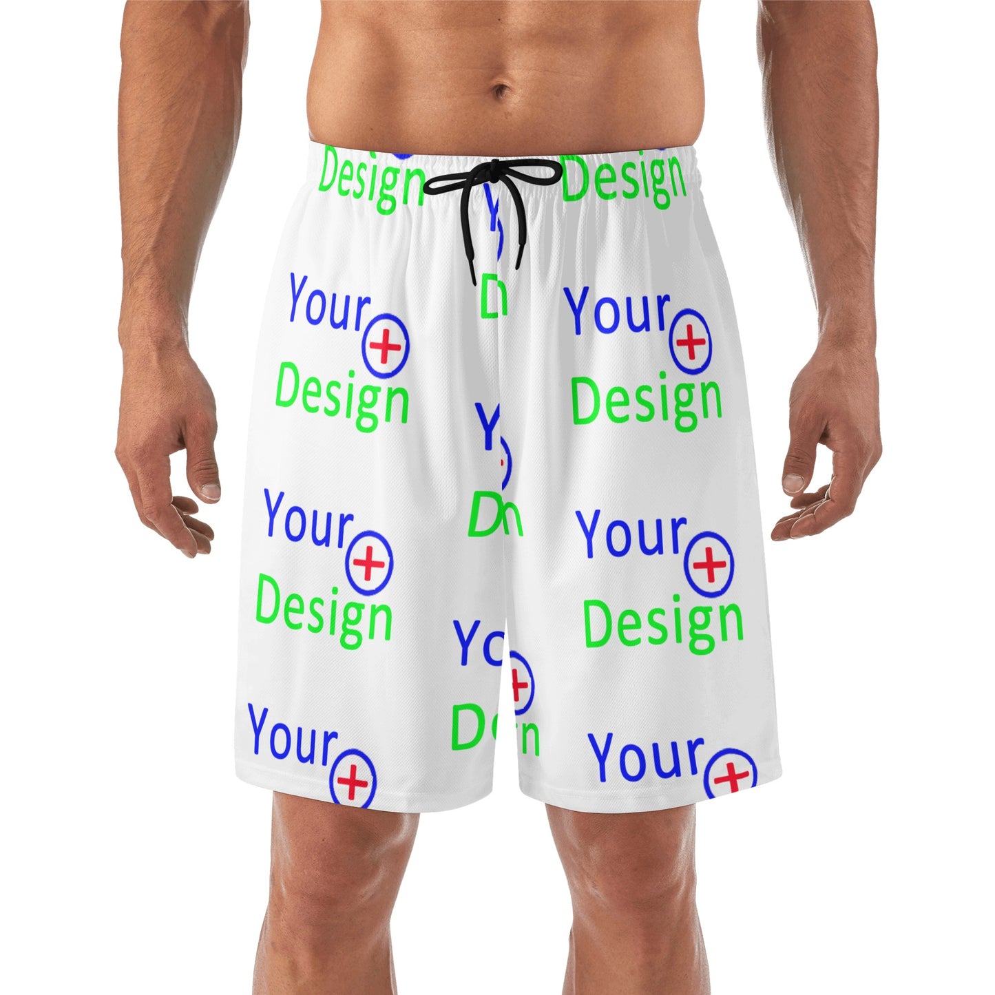 Mens Lightweight Hawaiian Beach Shorts-Your Design 