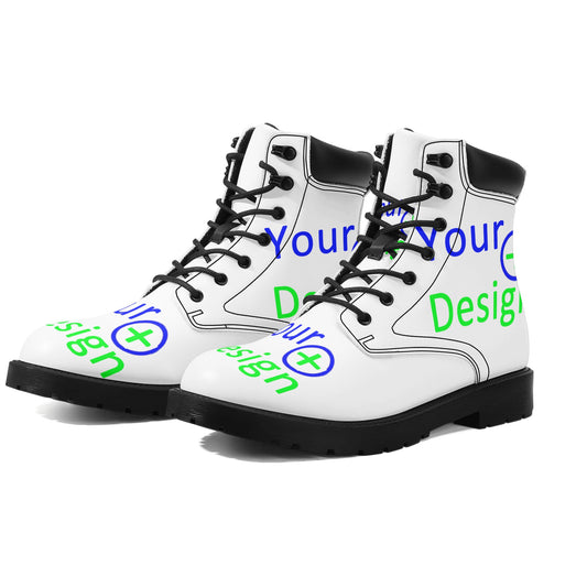 Mens All Season Leather Boots-Custom design print 