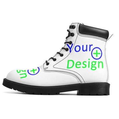 Mens All Season Leather Boots-Custom design print 