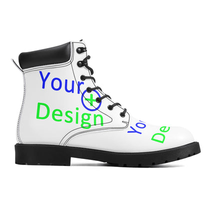 Mens All Season Leather Boots-Custom design print 