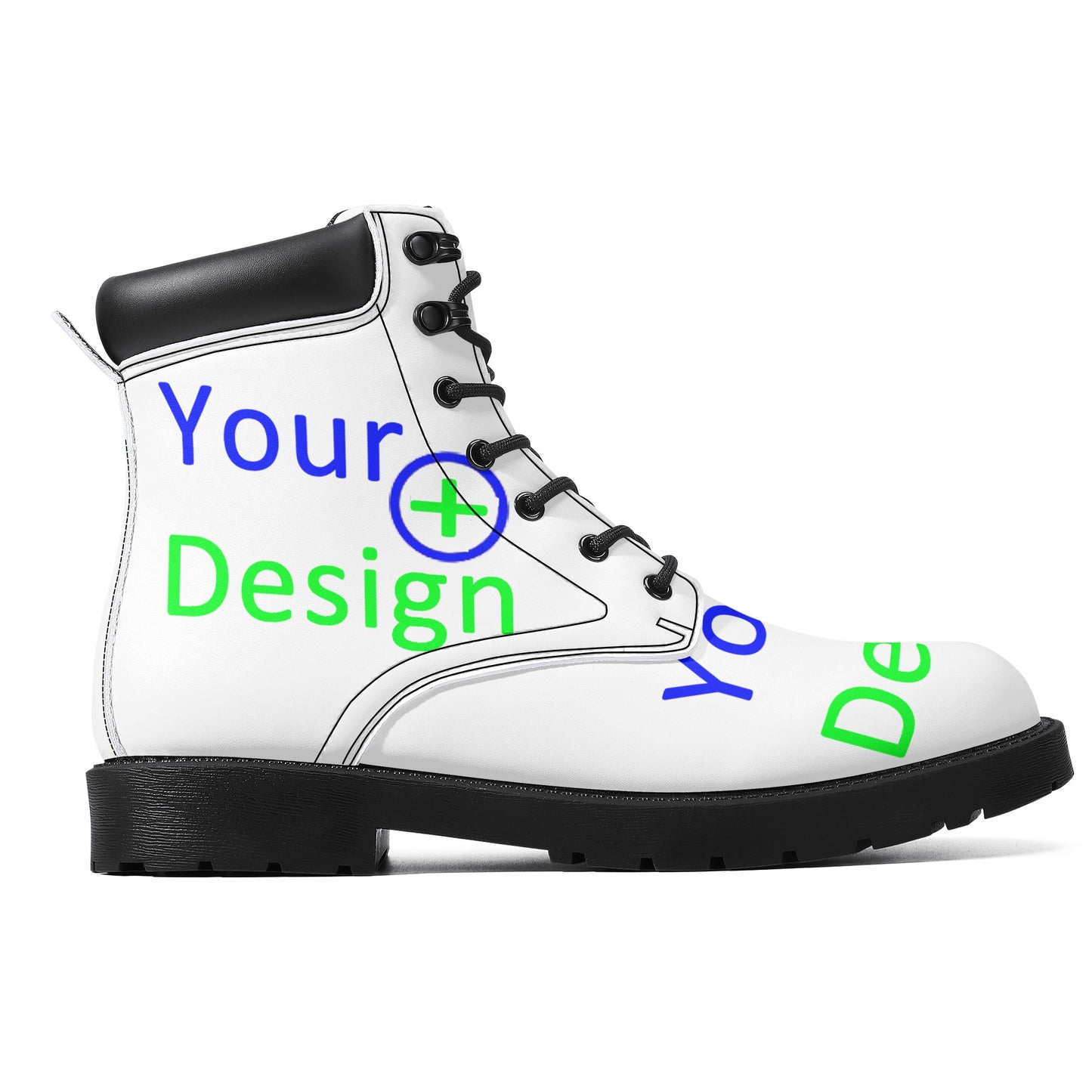 Mens All Season Leather Boots-Custom design print 