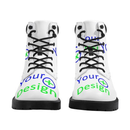 Mens All Season Leather Boots-Custom design print 