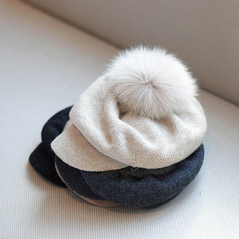 Soft Knitted Wool Ball Beret scarves, Shawls & Hats