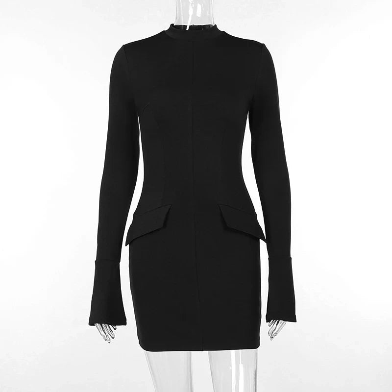 Fashion Sexy Hot Girl Hip Skirt Elegant Slim-fit Long Sleeve Dress Women's Clothing apparel & accessories