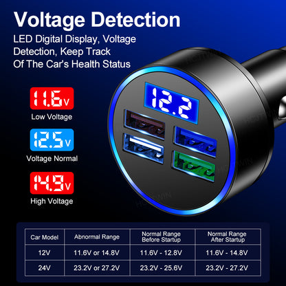 One-to-four Multi-port Car Charger Gadgets