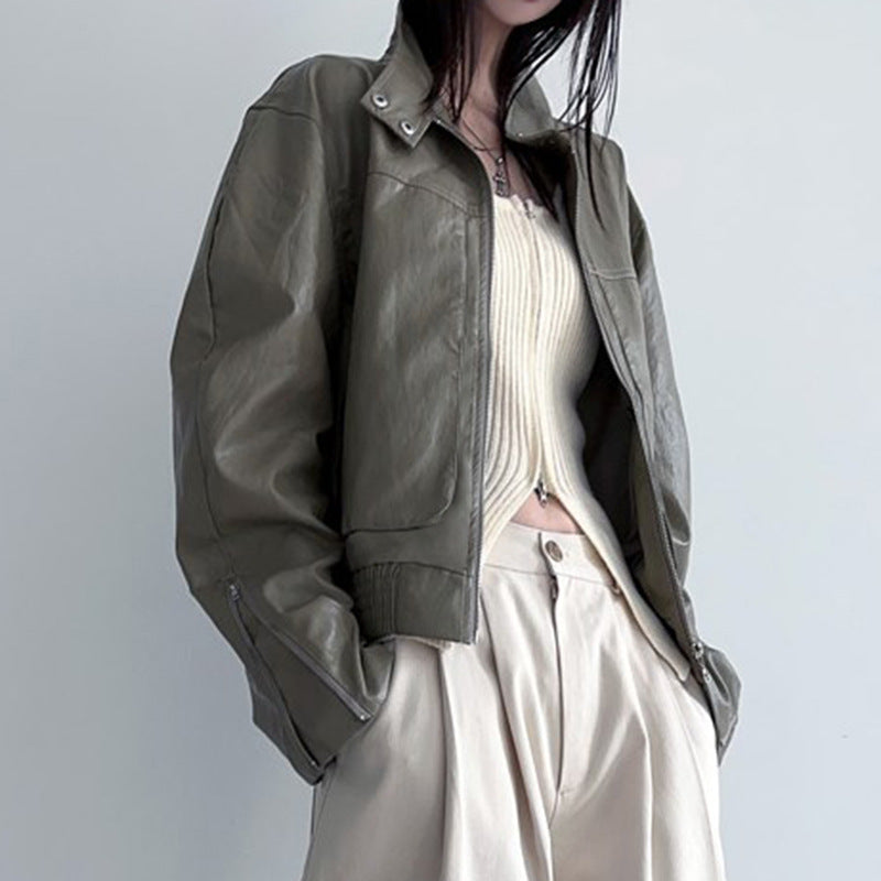 Loose Outer Leather Coat apparels & accessories