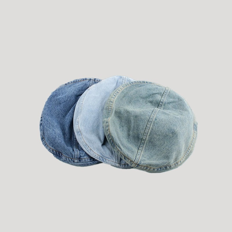 Washed Old Denim Beret Women scarves, Shawls & Hats