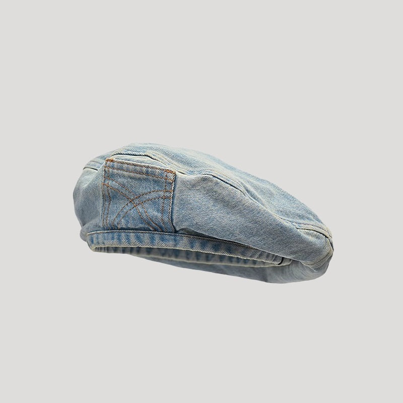 Washed Old Denim Beret Women scarves, Shawls & Hats