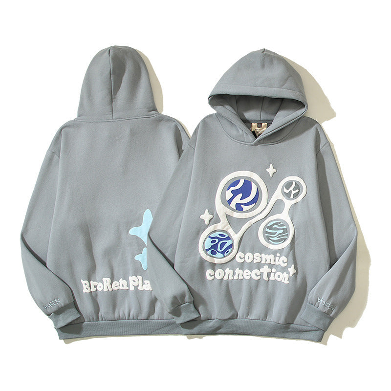 High Street Hip Hop Street Graffiti Printed Hoodie apparels & accessories