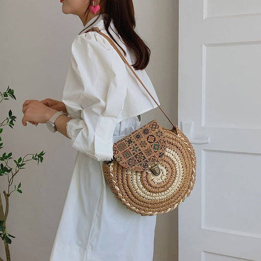 Shoulder Straw-weaved Crossbody Beach Casual Ethnic Style Mini And Simple Handmade Beach Bag apparel & accessories