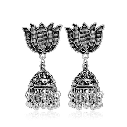 Bohemian Ethnic Carved Vintage Pattern Creative Bell Earrings Jewelry