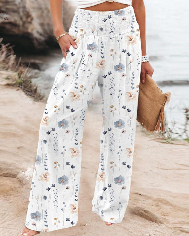 Spring And Summer Leisure Loose-fitting Wide-leg Trousers Women apparel & accessories