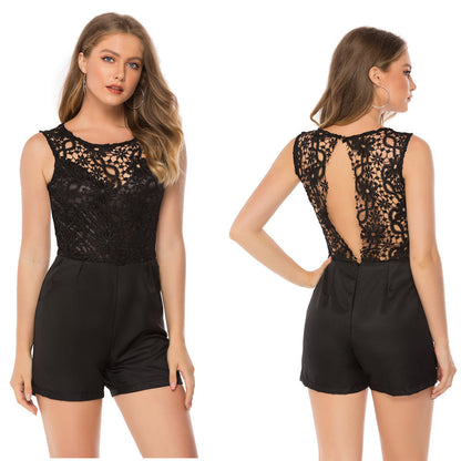 Lace stitching jumpsuit apparel & accessories